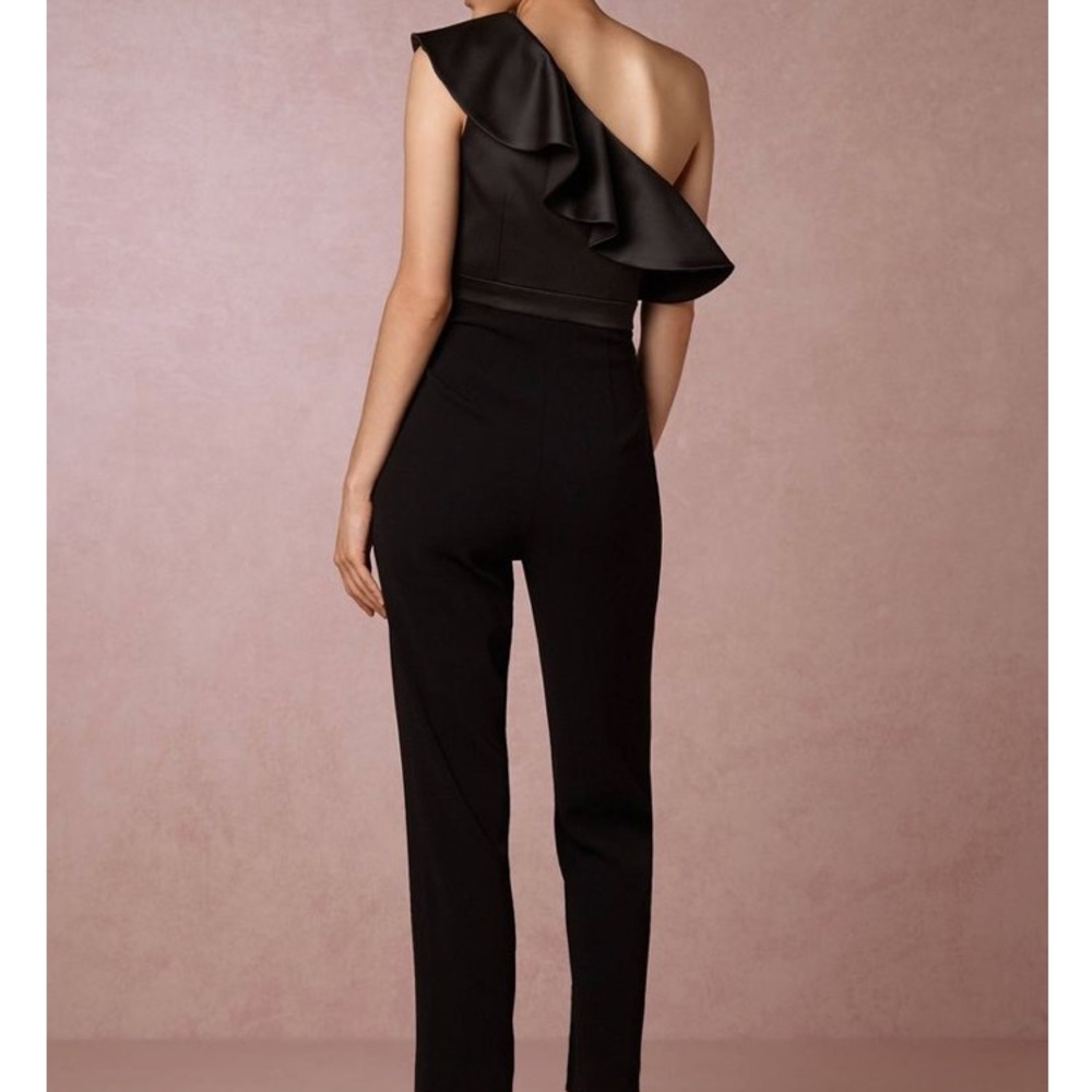 Cynthia rowley black one shoulder jumpsuit